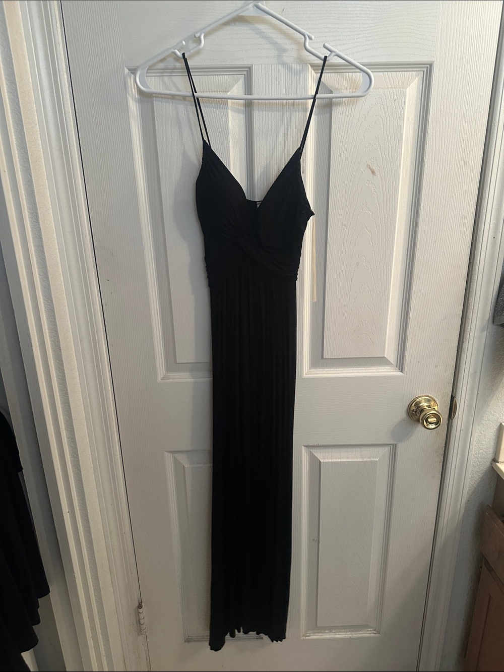 Women's Black Spaghetti-Strap Maxi Dress - Elegant Evening Slip Dress